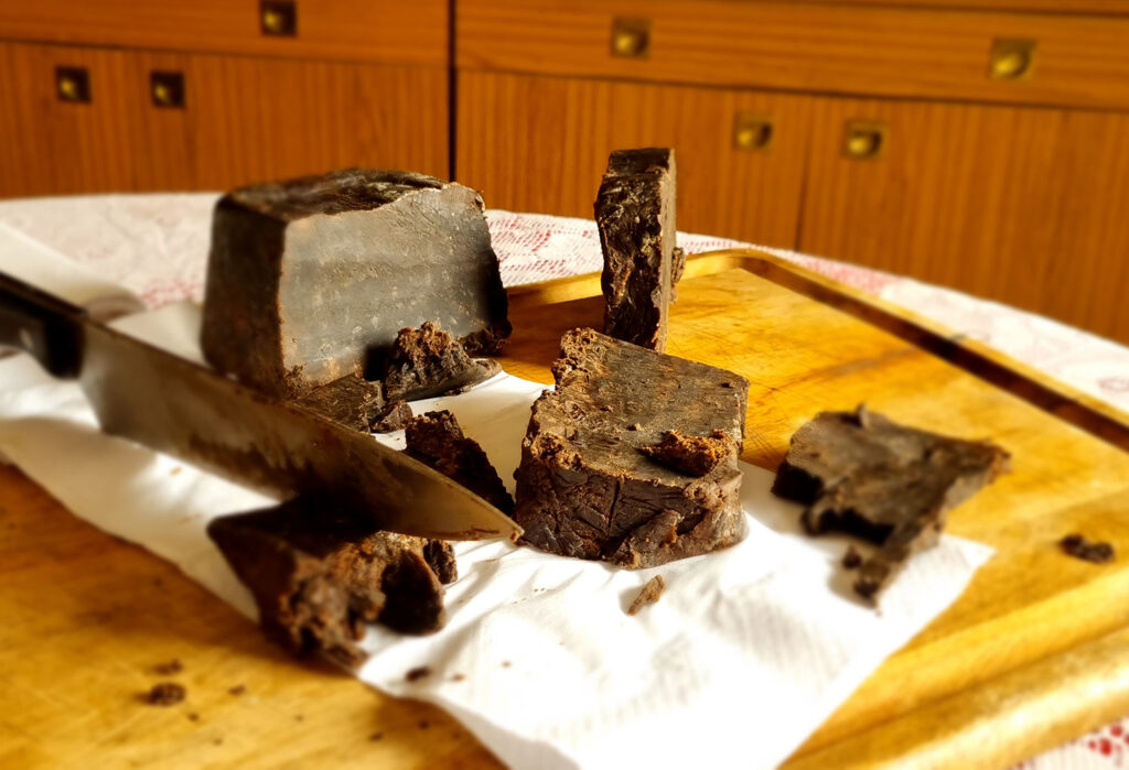 African Black Soap being prepared